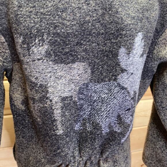 Black Mountain Outdoor Moose Bear Acrylic Zip Up Jacket Size Small - Picture 7 of 12